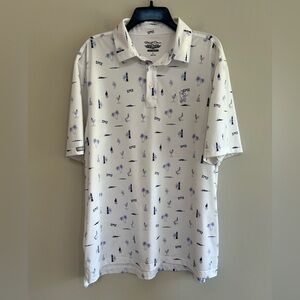 Straight Down Men's Performance Coastal Polo in White, size L